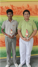 Shikar Srivastave and Mayank Bhola. First in ICSE Hindi Creative Writing
